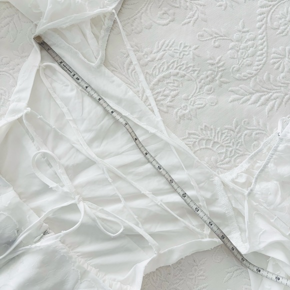NWOT Lulus Flirtatious Nature White Floral Jacquard Lace-Up Midi Dress Small - Picture 5 of 7